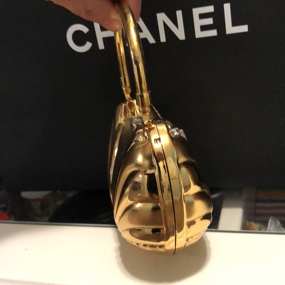 NWOT Gorgeous Italy Design Luxury Dinner Mini Gold Handbag/Crossbody - Picture 6 of 13